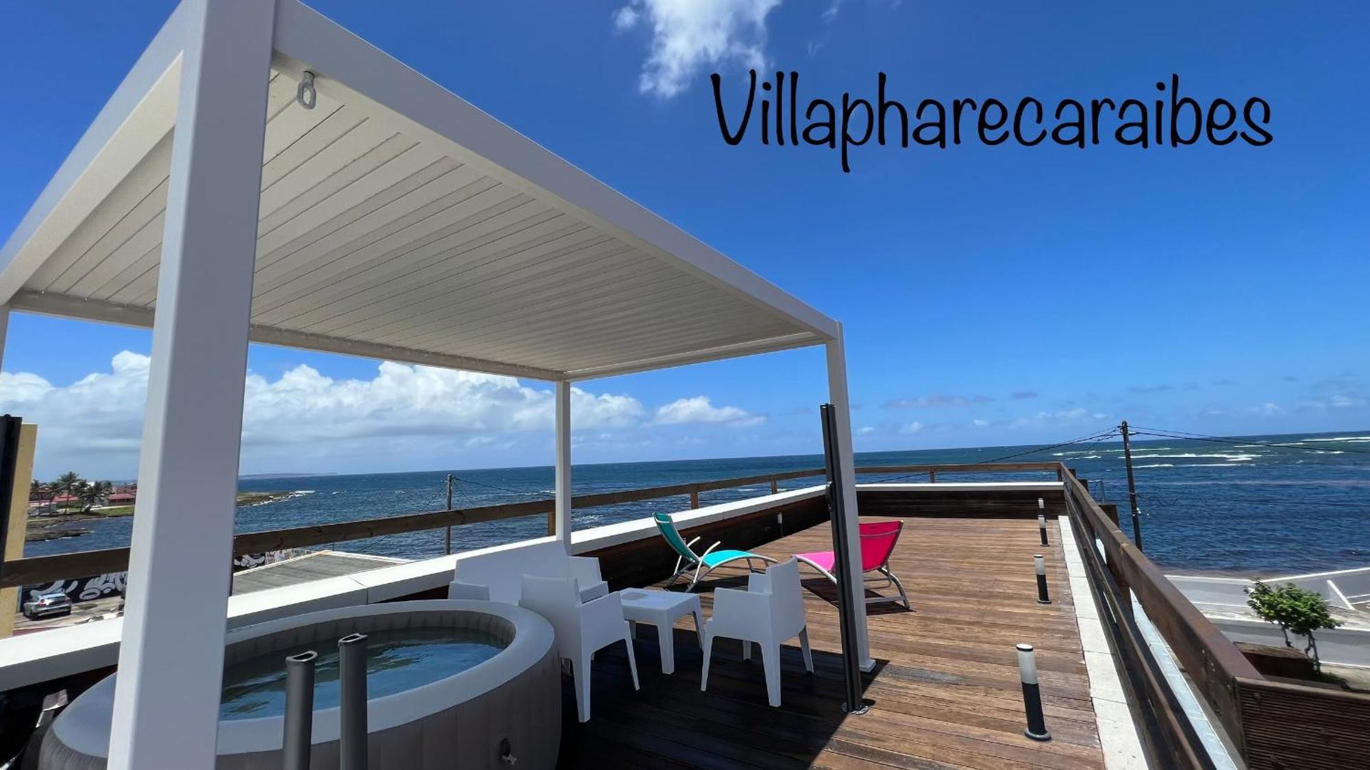Villa Phare Caraibes Guadeloupe - Rooftop Jacuzzi & Ocean View Le Moule Bagian luar foto